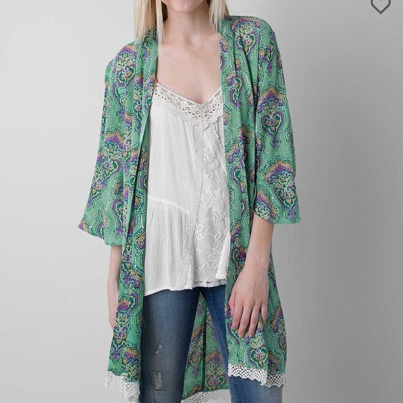 O'Neill Sweaters - O'Neill Green Patterned Cardigan